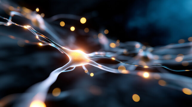 Soft-focus close-up of interconnected digital synapse nodes, blurred light pulses traveling through translucent circuit pathways, ethereal tech ambiance, faceless, with copy space