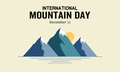International Mountain day. Vector illustration of a winter mountain , mountain day special landscape design with snow and sky