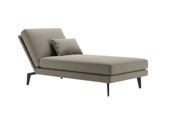 Modern chaise lounge with pillow furniture isolated on transparent background