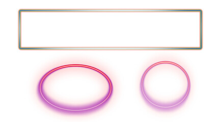 Soft Glow Neon Frames on Light Background