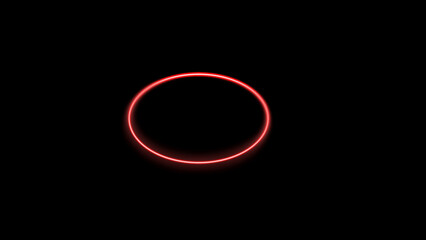 Minimalist Red Neon Circle on Black