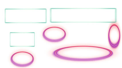 Soft Pastel Neon Frames and Ovals Set