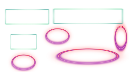 Soft Pastel Neon Frames and Ovals Set