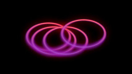 Neon Intertwined Rings