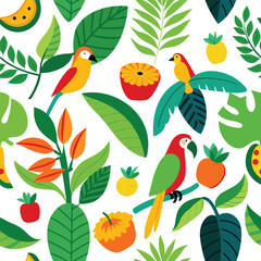 Maximalist jungle lightscape pattern with glowing plants