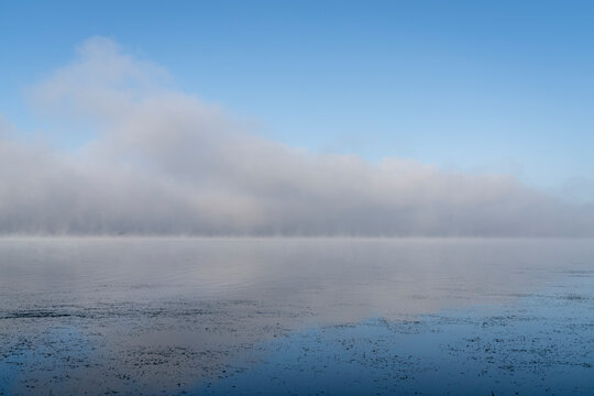 foggy November morning over the Tennessee River at Colbert Ferry Park, Natchez Trace Parkway