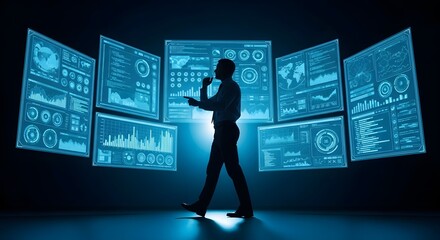 Data analysis and futuristic technology concept