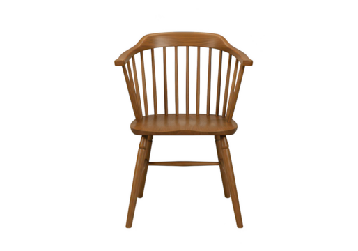 Wooden spindle chair furniture design isolated on transparent background