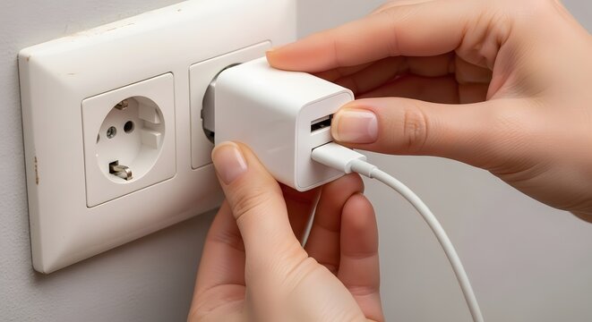 Safe and efficient charger plugging concept for home electrical device usage