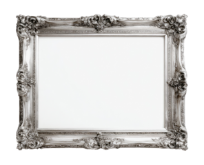 Antique silver picture frame, ornate