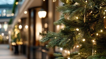 Bright and vibrant colors create a festive tree shape with illuminated ornaments, capturing a joyful holiday spirit in an abstract style