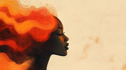 Fiery Passion   Dramatic Abstract Portrait of a Woman s Face Enveloped in Flames