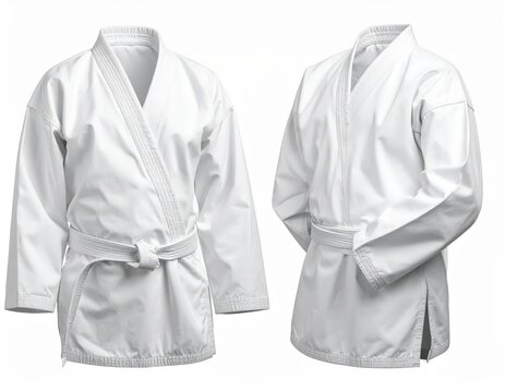 White Judo Uniforms mockup.
