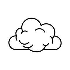 Illustration of a fluffy cloud with a simple outline isolated on, perfect for weather icon