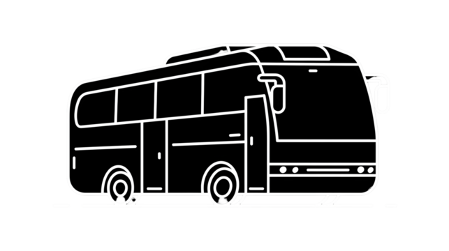 Minimal line icon of bus transport