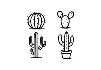 Cactus hand drawn simple sketch vector illustration