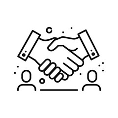 Illustration of a business handshake isolated on, symbolizing agreement and partnership