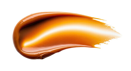 Warm caramel cream smear silky elegant tone on white