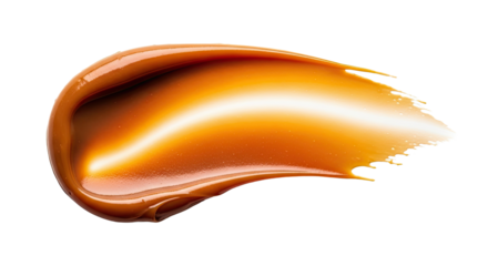 Warm caramel cream smear silky elegant tone on white