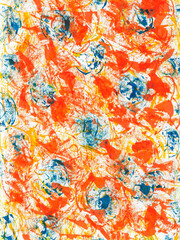 Artistic Watercolor Composition in Cool and Warm Tones.