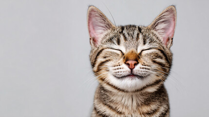 Fototapeta premium Banner with a cute cat for animal shelters and pet adoptions