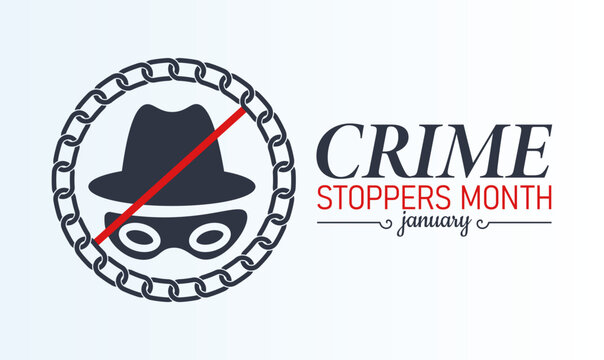 Crime Stoppers Month Poster Banner and Background Design Template Featuring Magnifying Glass, Police Badge, and Security Icon Illustration for Crime Prevention, Public Safety, and Community Awareness - Powered by Adobe