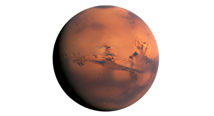 Detailed 3D Render of Planet Mars space cosmos