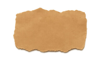 Piece of brown carton torn and crumpled paper for notes messages or design elements
