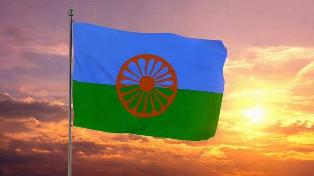 Gypsy flag at sunset.