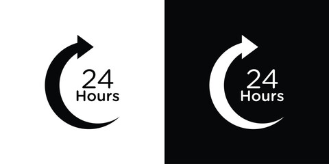 24 Hrs icon design element for website and app ui design projects