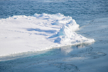 Sea of Okhotsk With drift ice in Abashiri, Hokkaido, Japan