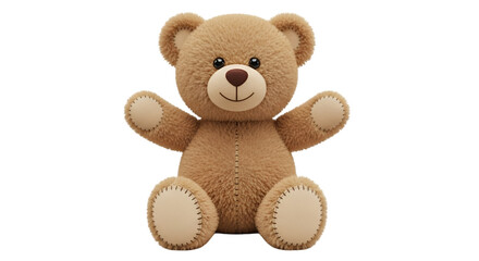 Obraz premium Fluffy Brown Teddy Bear Toy on Black Background plush