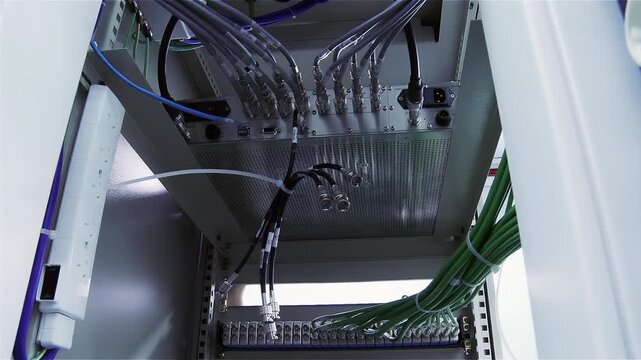 Broadcast Technician Installing Digital TV Transmission Rack, Argentina - 4K
