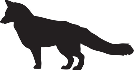 vector image of a dog silhouette, dog silhouette, black dog silhouette, dog standing, beautiful dog, dog breed, emotions, beautiful image, silhouette