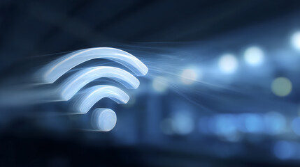 Abstract glowing wireless network symbol for internet technology signal communication design