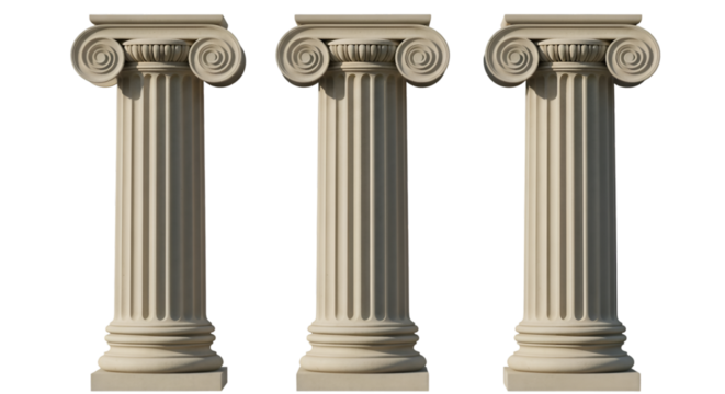 Three Greek Ionic Columns architecture ancient