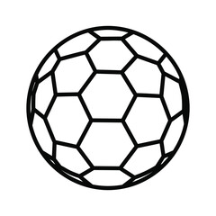 Fototapeta premium Illustration of a soccer ball with a pattern of hexagons and pentagons isolated on