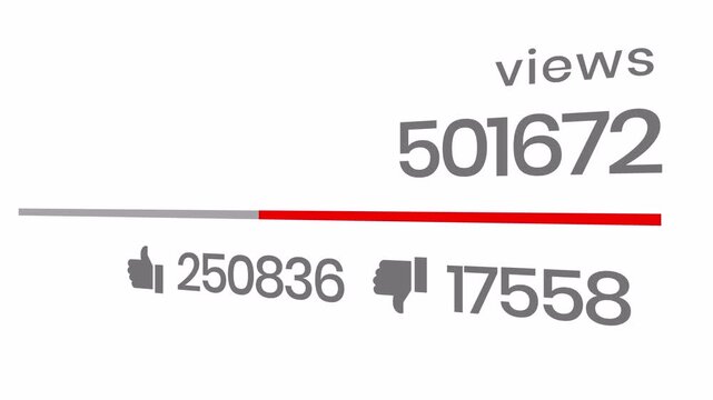 Social media video stats on white background ideal for marketing presentations, social media reports, and content analysis reports.