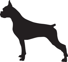 vector image of a dog silhouette, dog silhouette, black dog silhouette, dog standing, beautiful dog, dog breed, emotions, beautiful image, silhouette