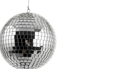 Silver Disco Ball Hanging by a Chain mirror ball party