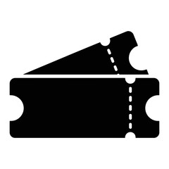 blank Movie and Festival ticket Silhouette vector on white background