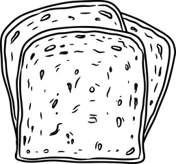 Hand Drawn Slices of Bread