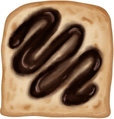 Watercolor Toast With Chocolate Drizzle