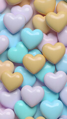 Groovy Retro Repeat, valentine: Pastel hearts create loving, vibrant pattern showing romance and adoration. These candies express joy and tenderness