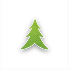 Green Christmas tree  isolated on  transparent	
 background
