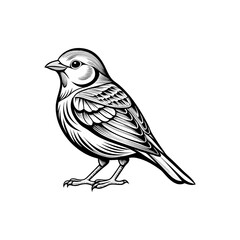 Sparrow illustration isolated on white background a small bird with detailed feathers and a distinct beak isolated on transparent background