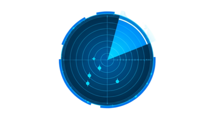 Futuristic Radar Screen with Blips display technology