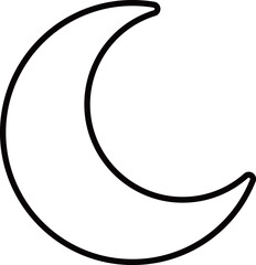 三日月のアイコン　モノトーン
