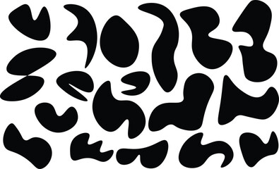 Abstract organic shapes pattern black and white illustration