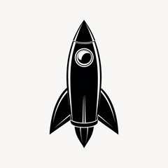 retro rocket vector on white background